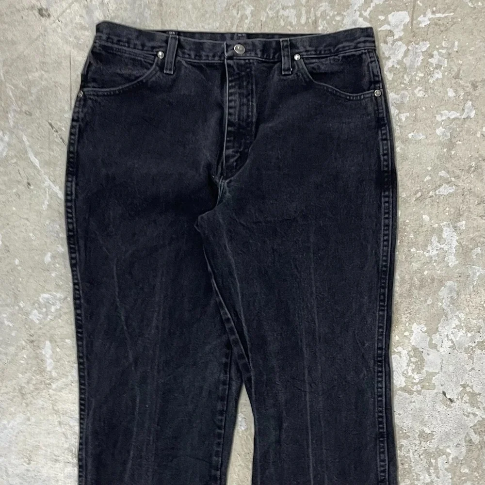 Vintage Wrangler Jeans 36x34 Black Pants 933 Silver Cowboy Western Fits 35x32‎